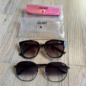Quay Sunglasses Duo — Tortoise & Black with Gradient Lenses